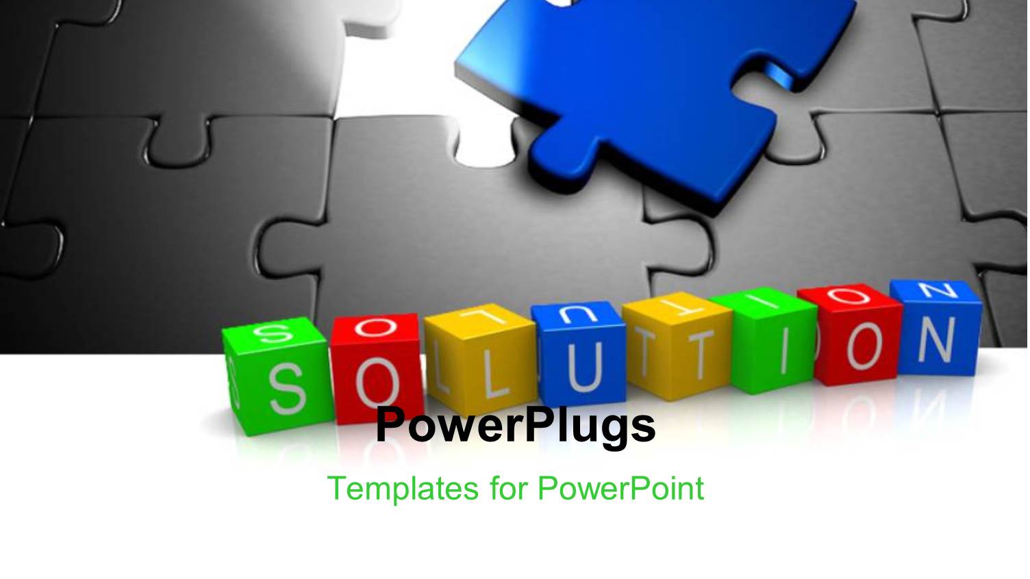 Missing Blue Jigsaw Puzzle Piece with 3D SOLUTIONS Cube 