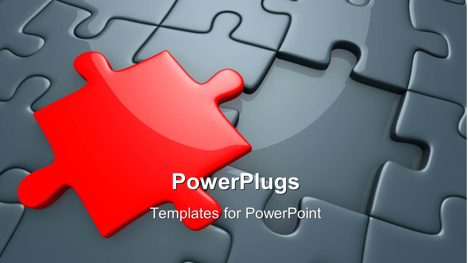 Missing Red Piece of Grey Jigsaw Puzzle with Spotlight