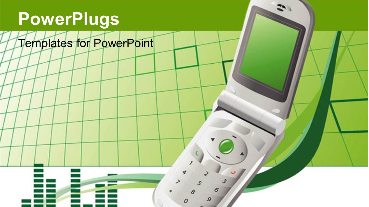 a Mobile Phone Opened on a Green Colored Background