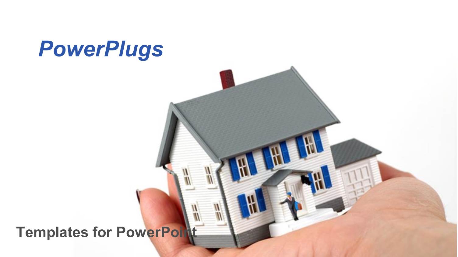 a Model House in One Hand with White Background