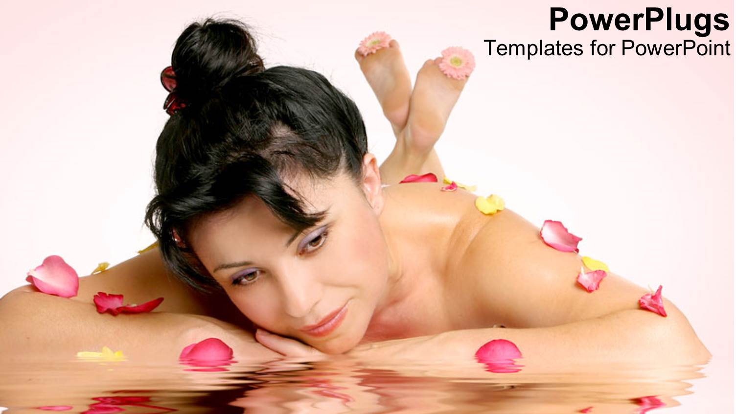 a Model Lying on the Floor with her Reflection