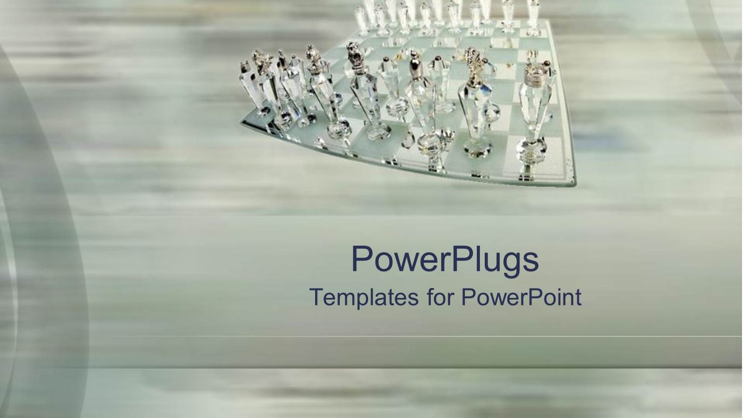 Modern Glossy Chess Game with Reflective Chess Table and Glass Chess Pieces on Blurred Background