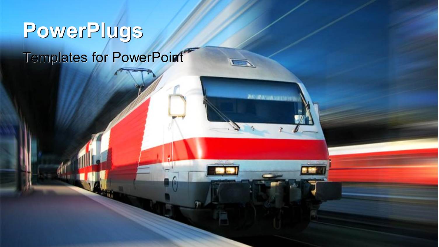 Modern High Speed Train Running Over Track with Blurred Background