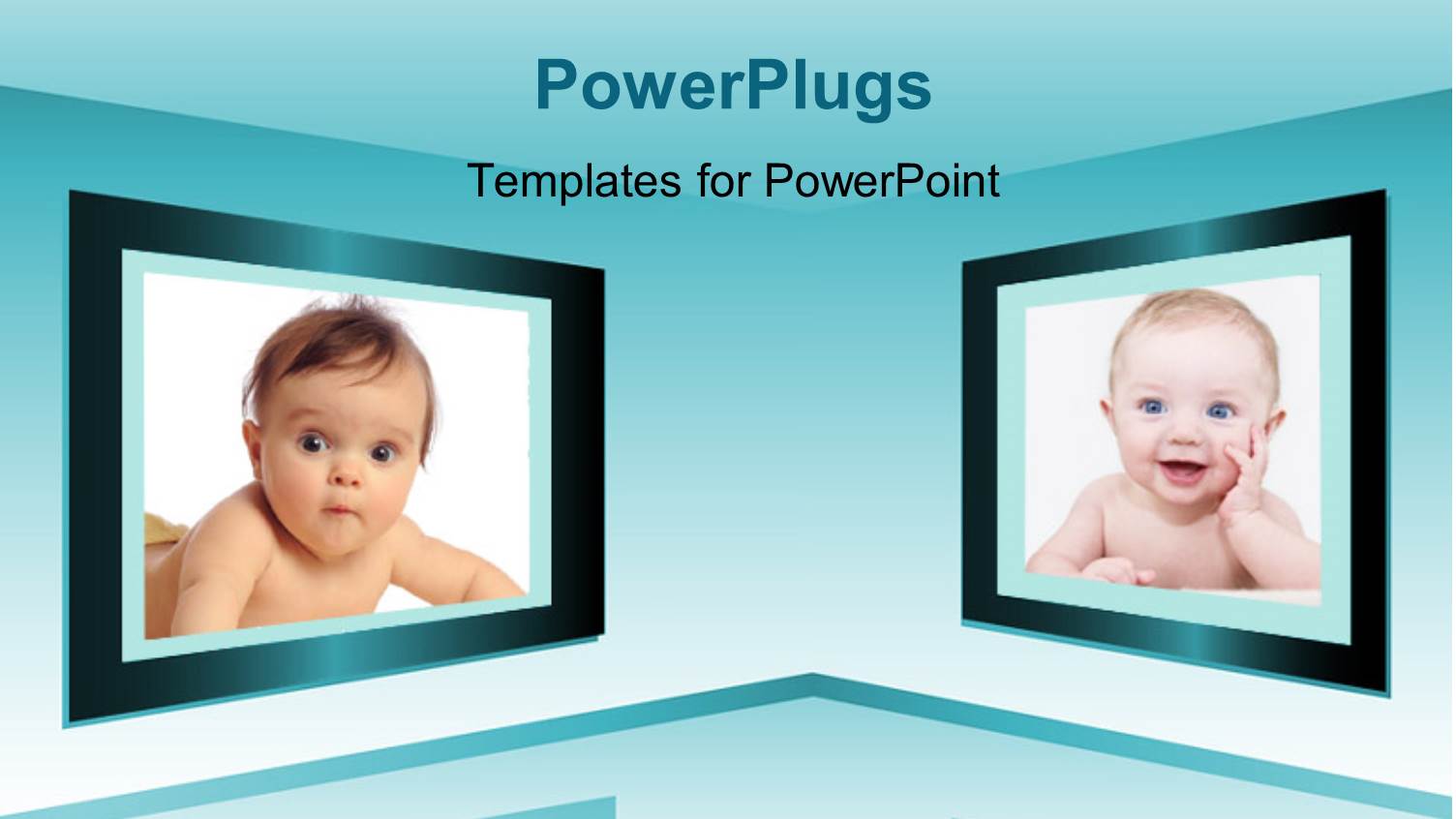 Monitor Screens Showing Two Lovely little Kids with Background Reflection 