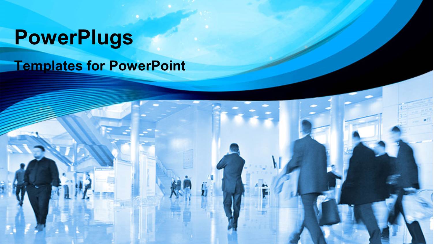 Mordern Office Building with Busy Business Men Hurrying to Work