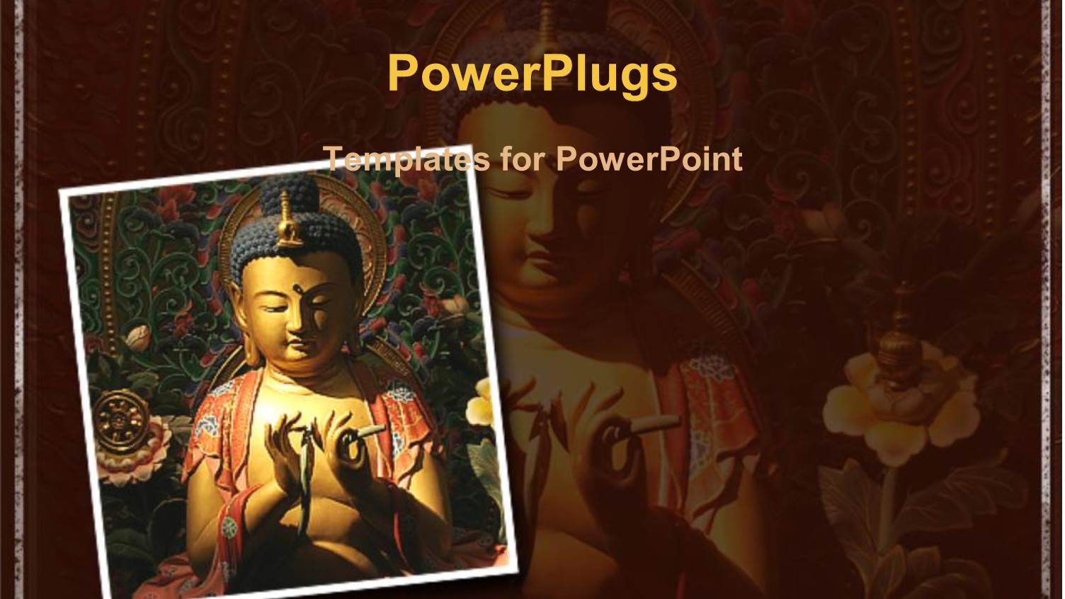 Mosaic of Buddha with Colorful Flowers and White Frame