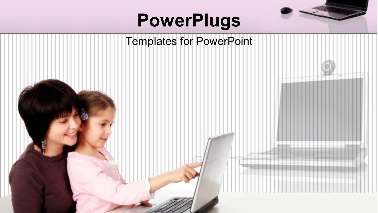 a Mother with her Child Working on the Laptop