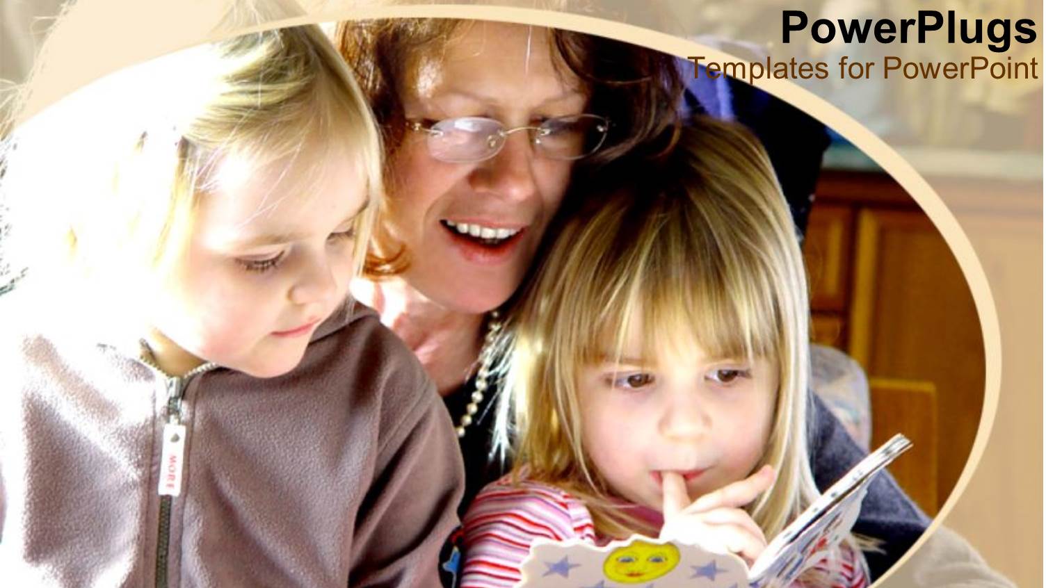 Mother Reading Story to Two Girls, Daughters, Education, Family