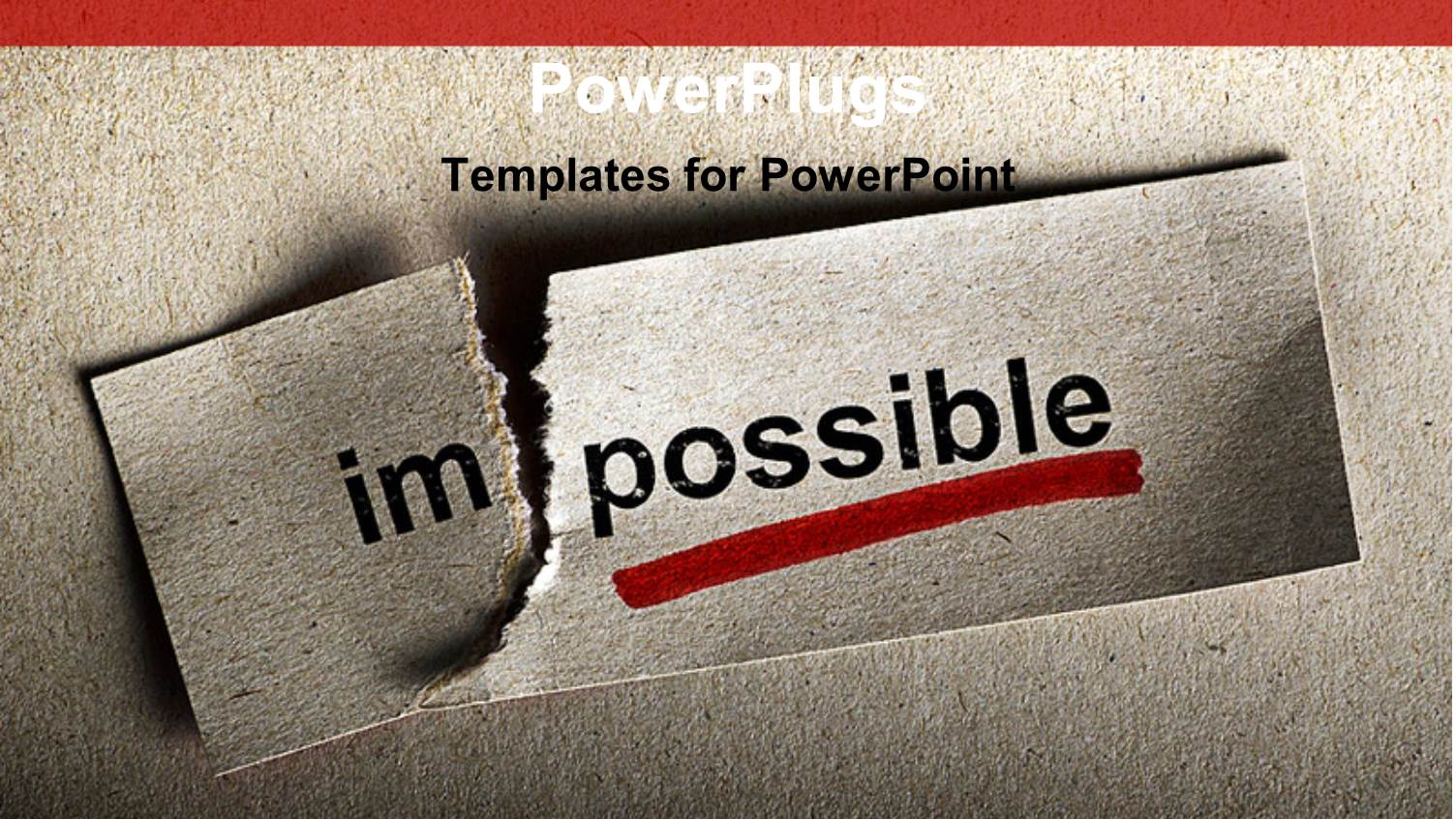 Motivational Concept with Word Impossible Transformed into Possible, Grey Texture