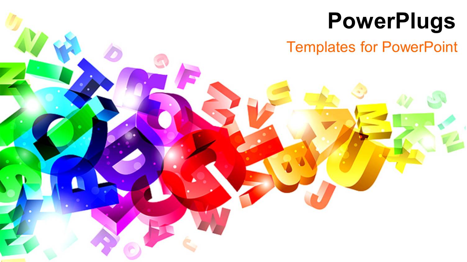 Multi Color Revolving 3D Alphabets with White Color