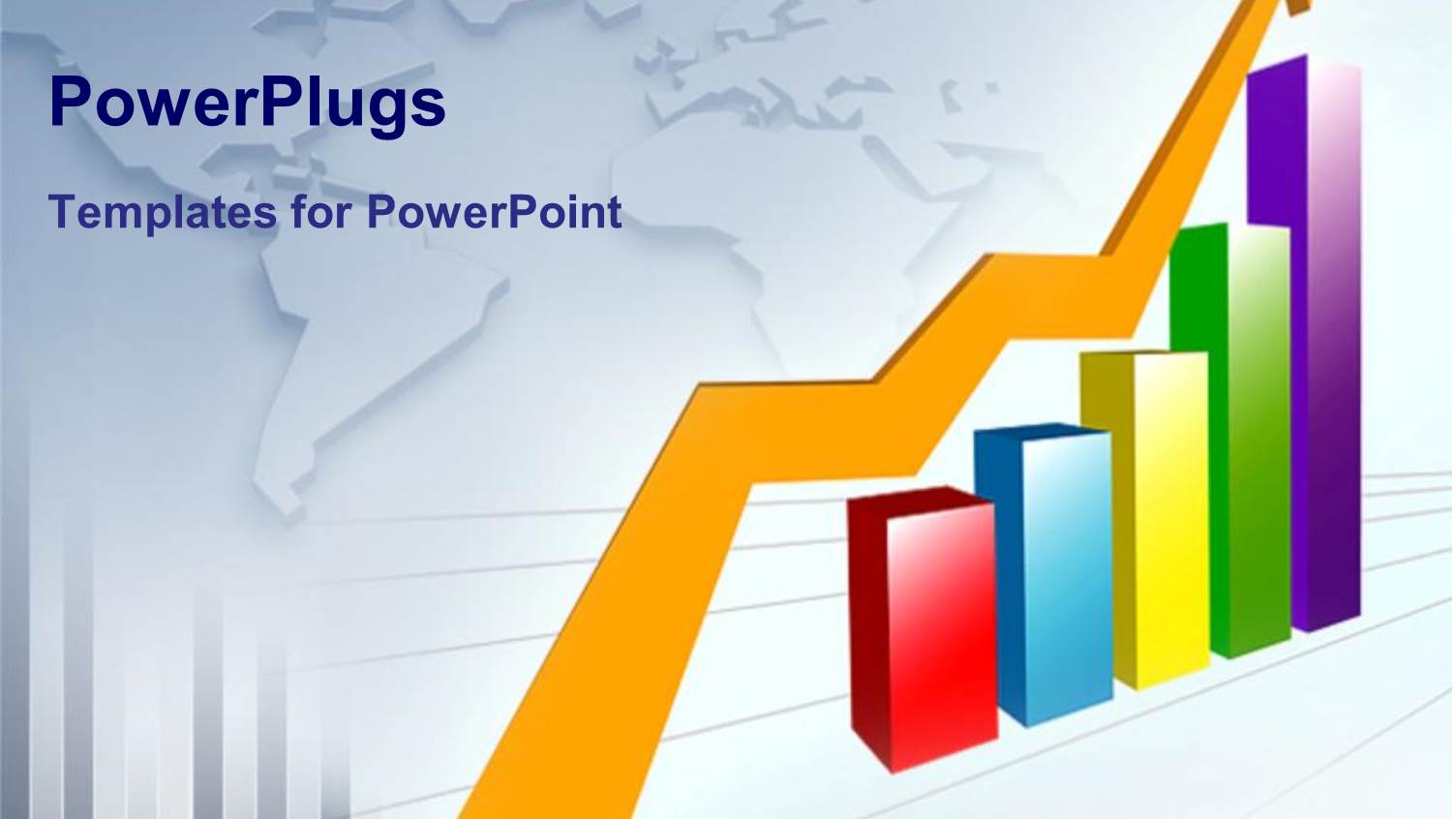 Multi Colored Bar Graphs with Yellow Arrow in White Background