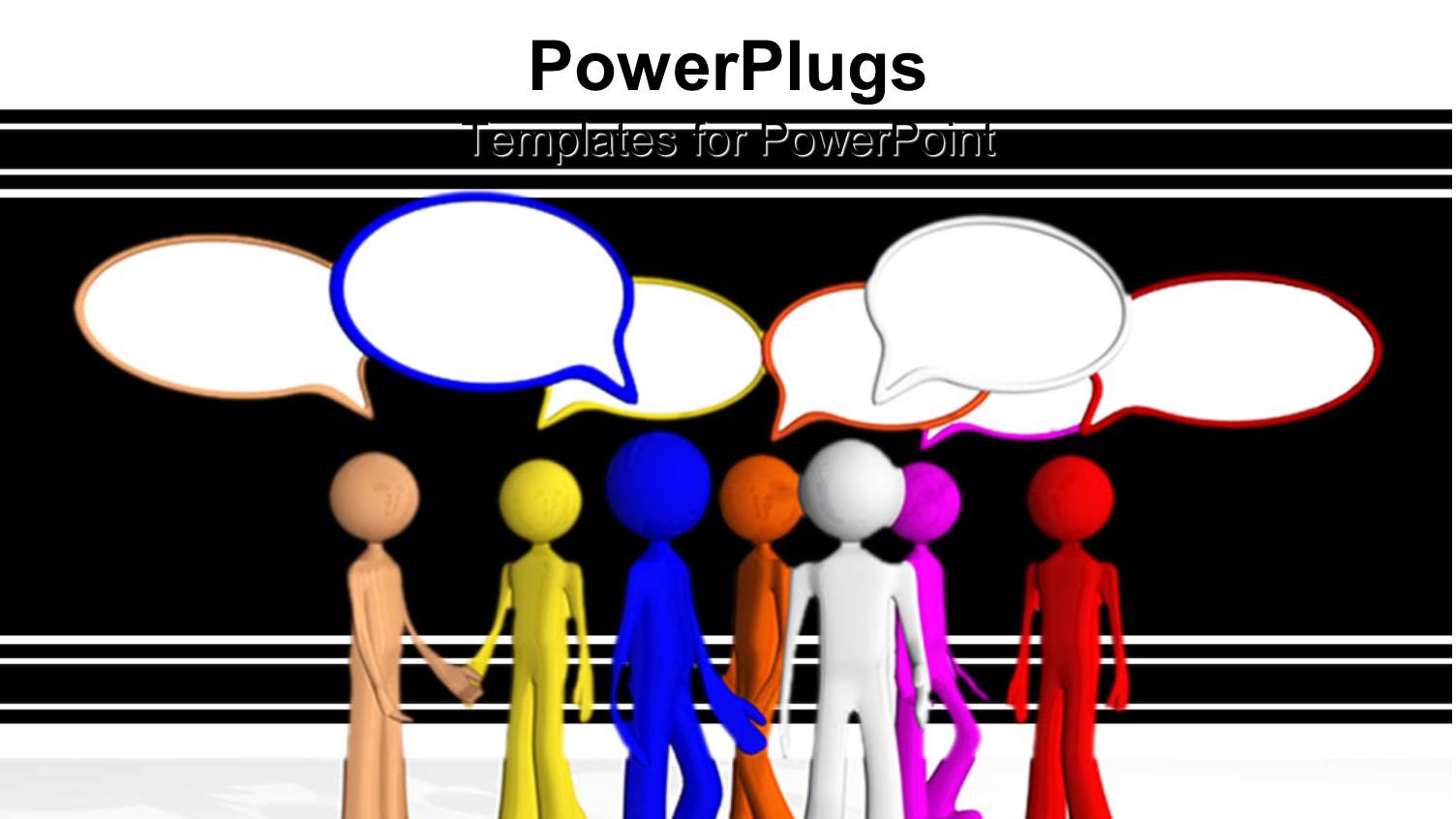 Multi Colored Human Figures Having a Discussion on a Black Background