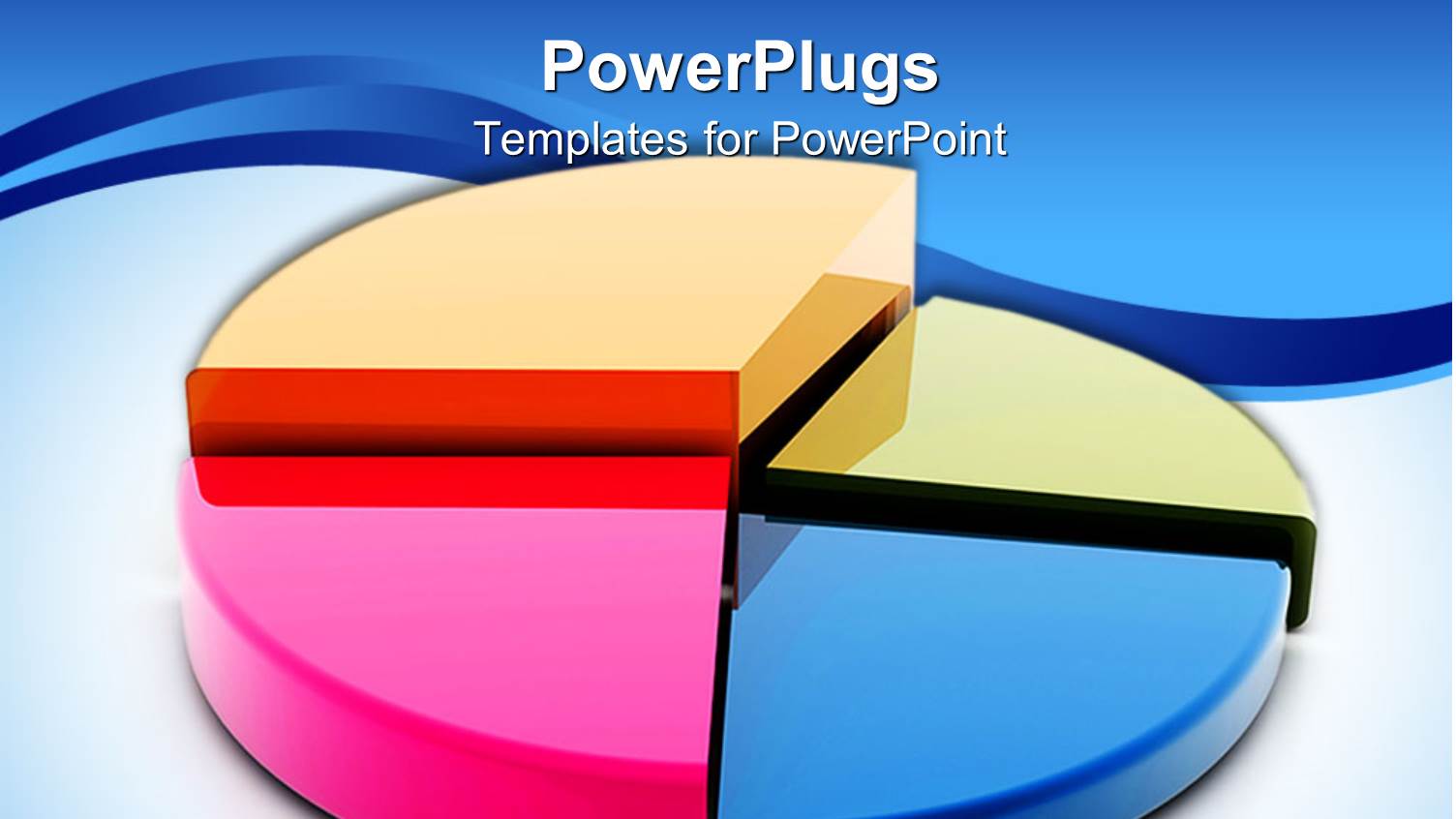 Multi Colored Pie Chart Graph White and Blue Background