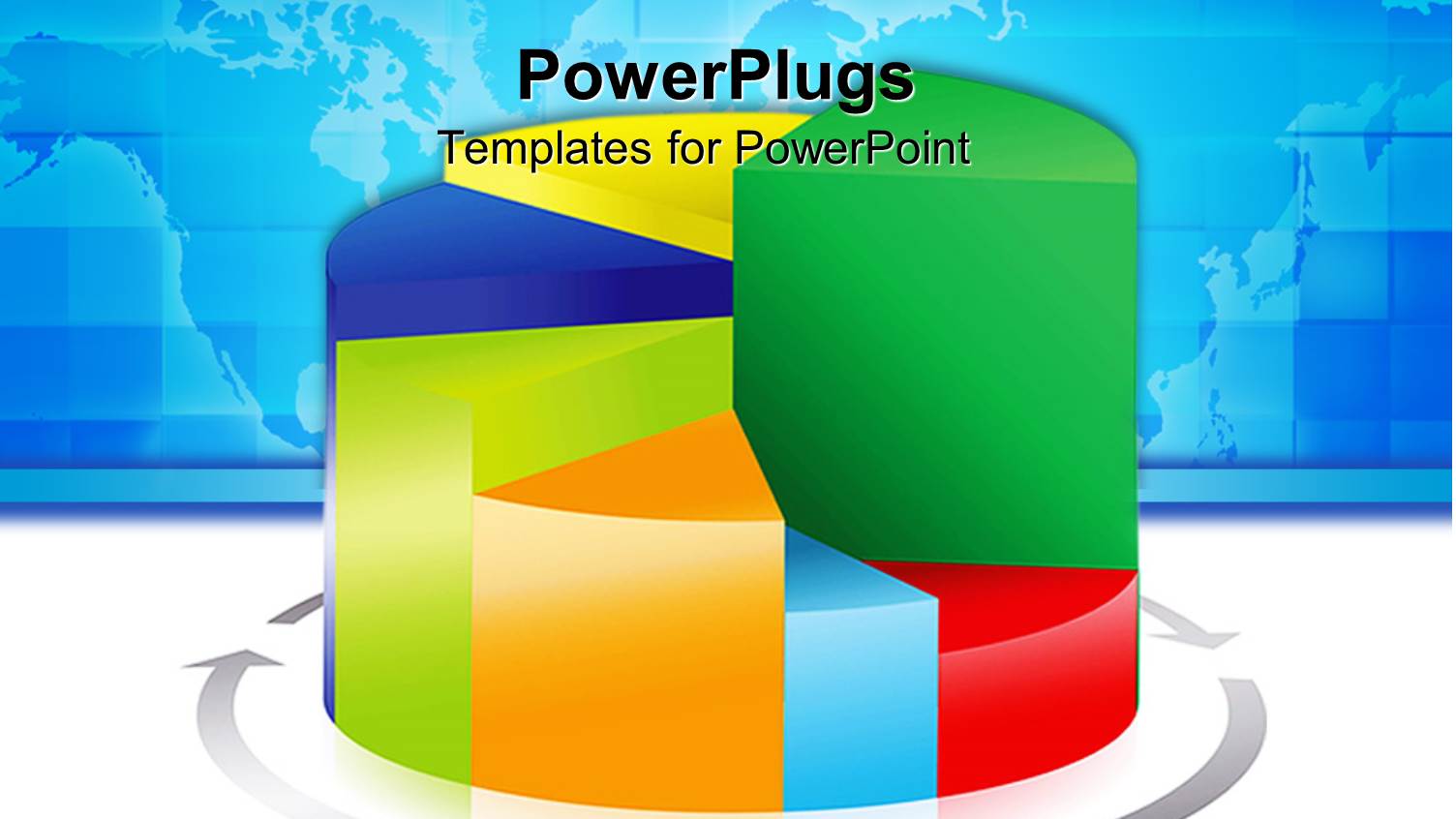 a Multi Colored Spiral Pie Chart on  White and Blue Background