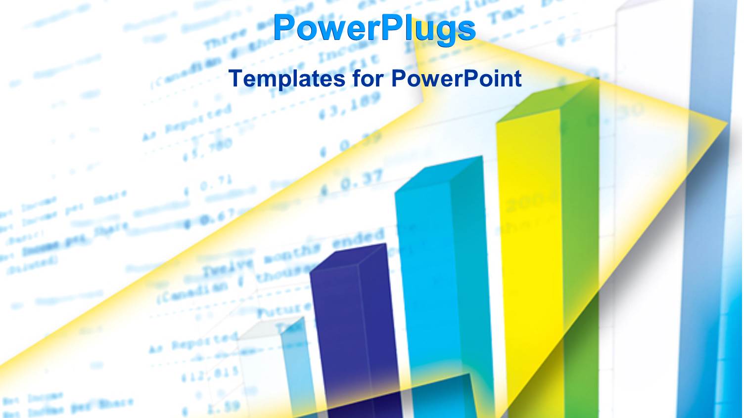 Multicolored Bar Chart with Yellow Arrow Outline on White Background