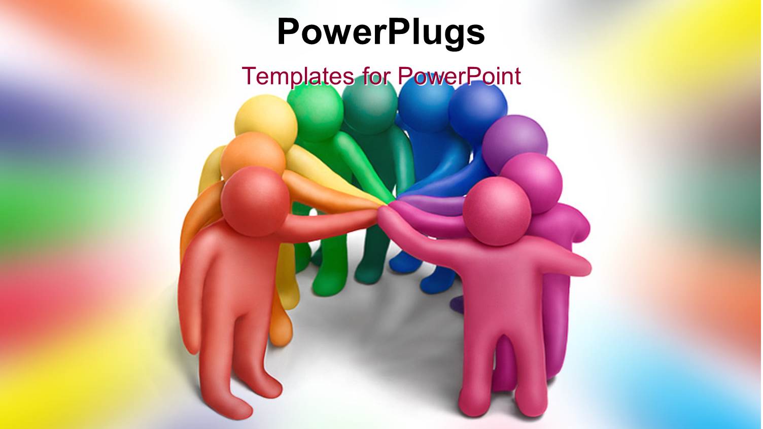 Multicolored Human Figures Concluding a Treaty