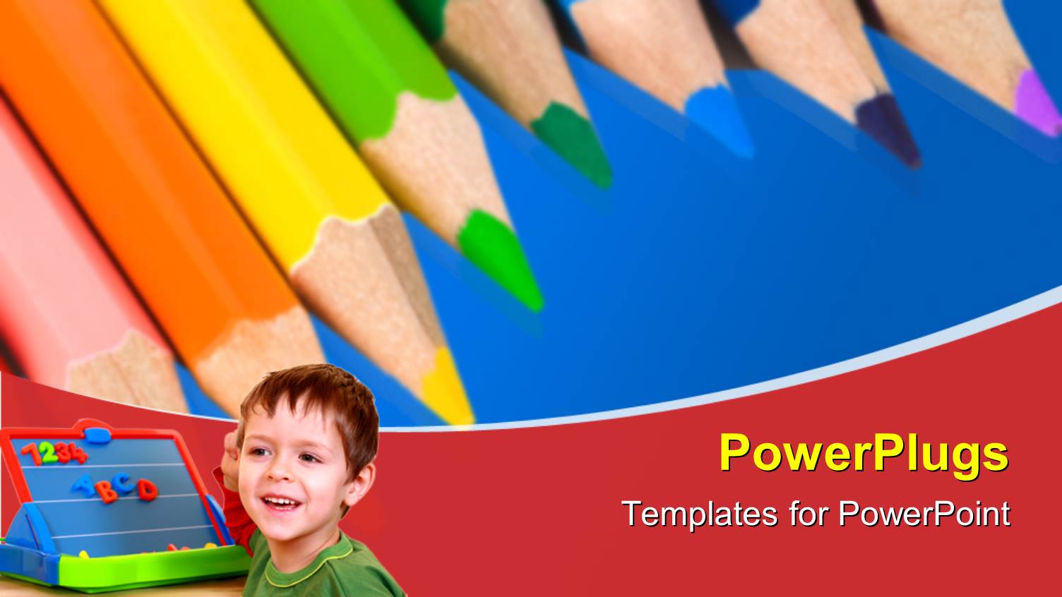 Young Boy Ready to Learn with School Supplies in Blue Background