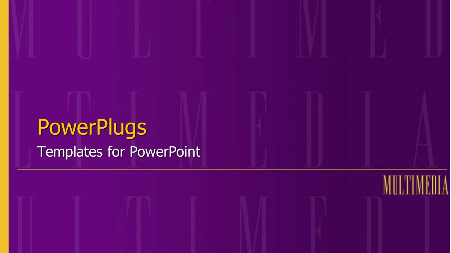 Multimedia Purple Background with Yellow Word and Stripe
