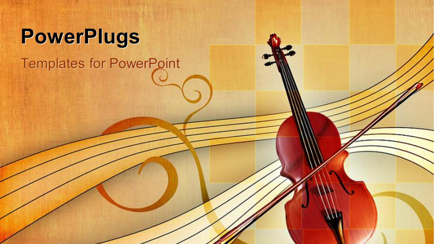 Music Depiction with Violin, Bow and Music Notes 