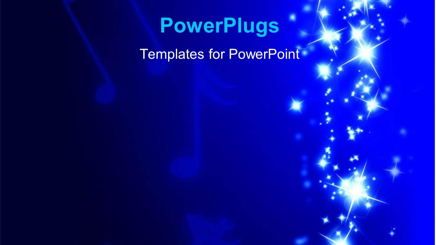 Music Symbols in Blue Background with Bright Shinny Lights