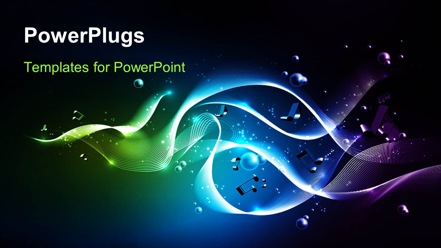 Music Symbols and Waves Over a Dark Background