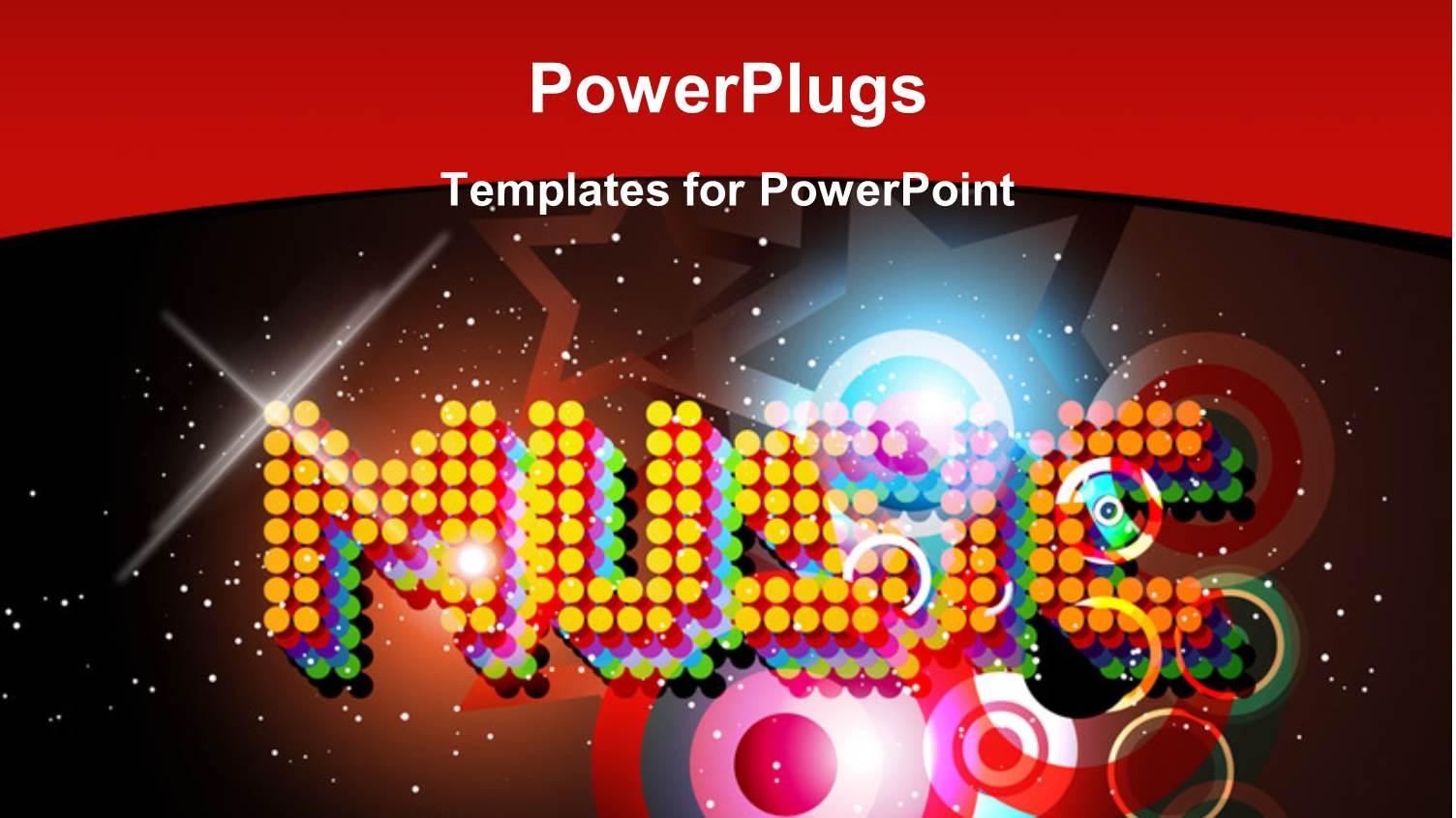 Music Theme with Colorful Background and Glowing Spotlights