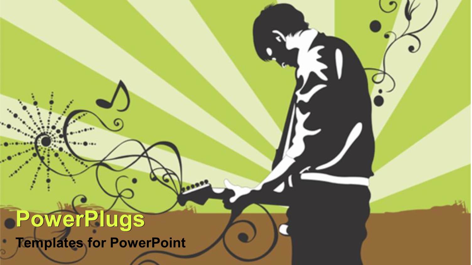 Musical Background Black White man Playing Guitar