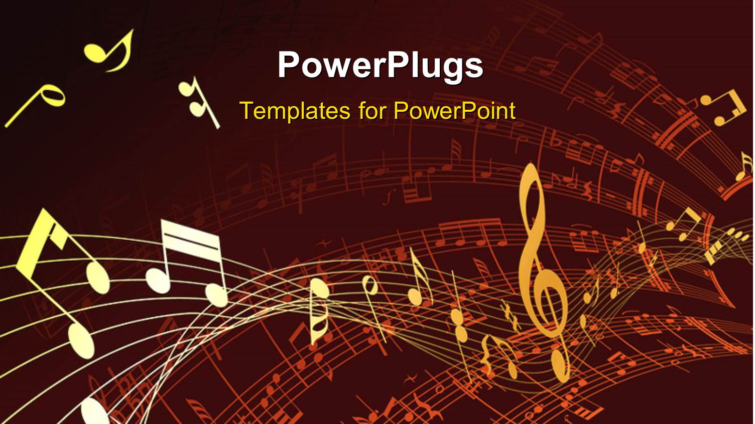 Musical Symbol Floating Over Music Notes on Red Background