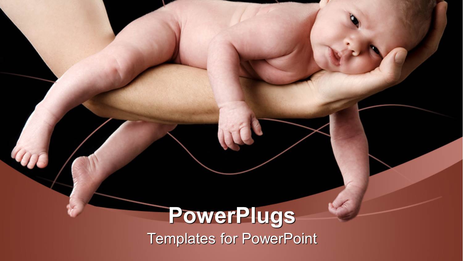 Naked Baby Lying on Grown-ups Arm