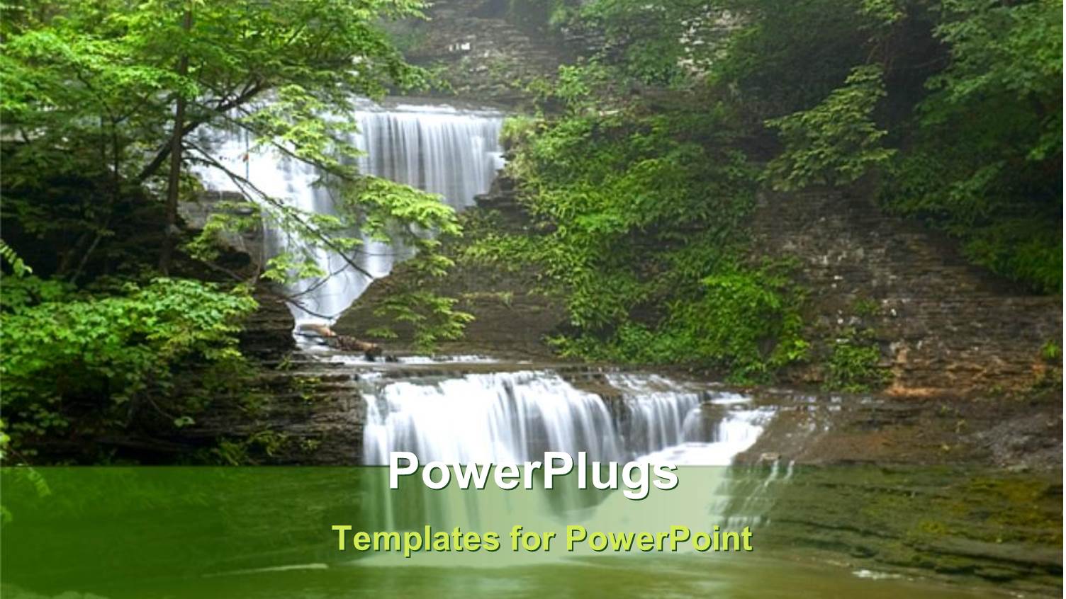 Nature Waterfall Green Forest Trees Water Lush Environment