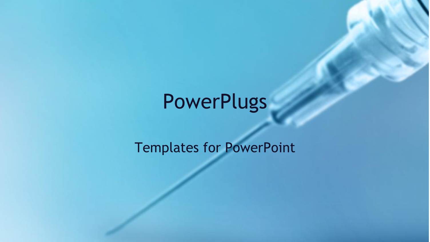 Needle and Syringe Blurred in Sky Blue Themed Background