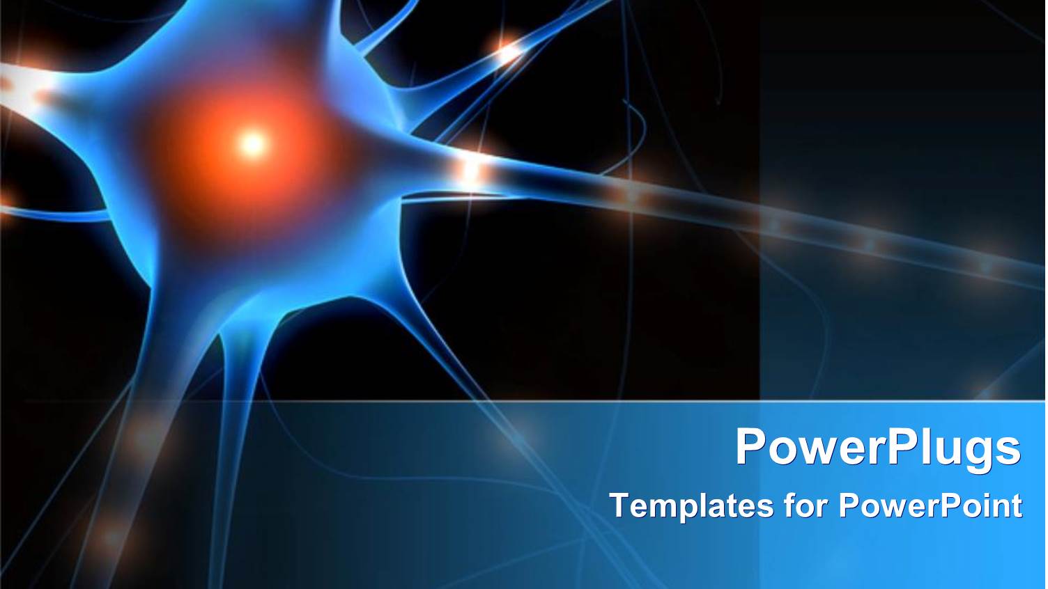 a Nerve Cell with Blackish Background and Place for Text