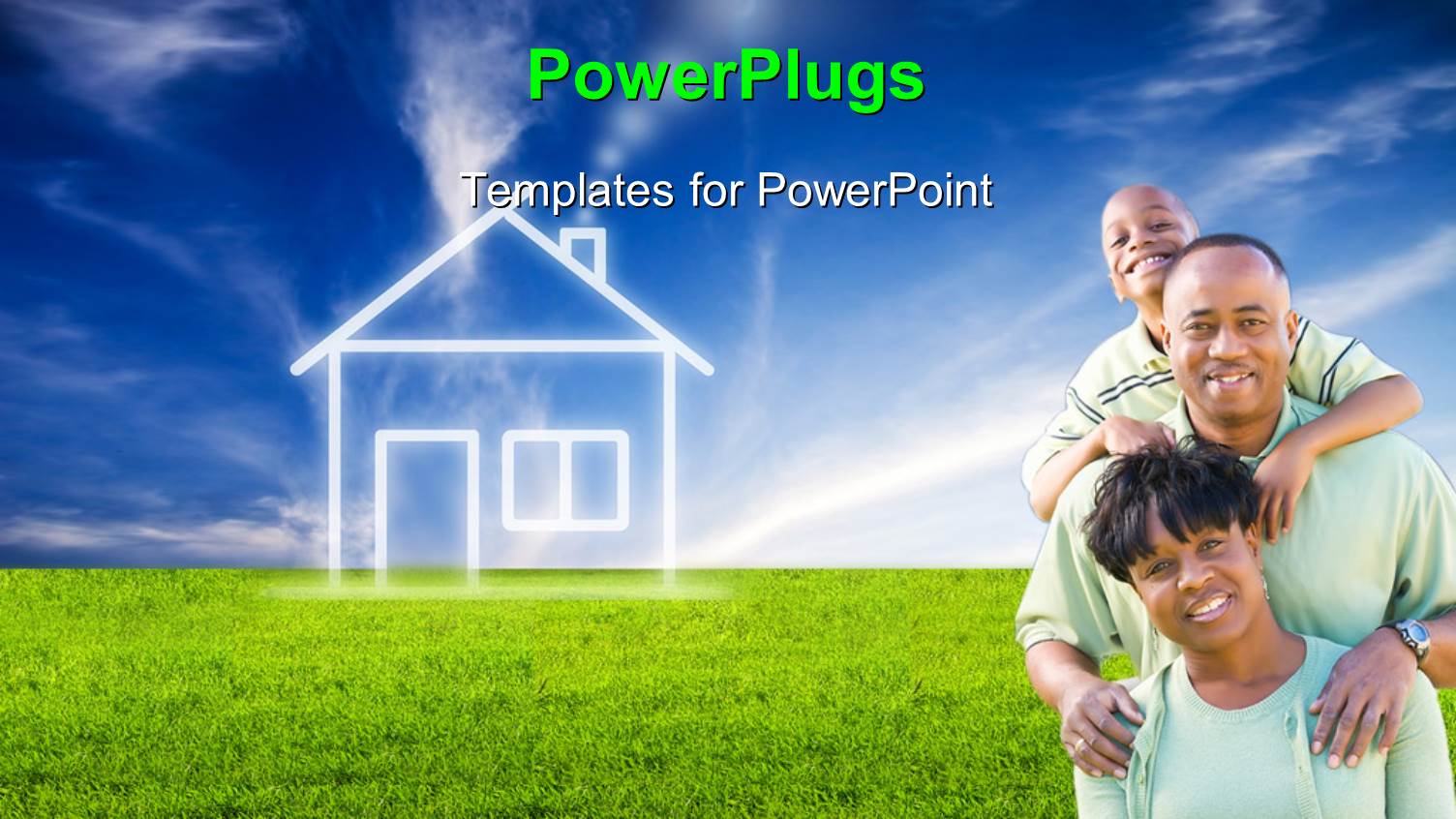 a Happy Family with a House in the Background