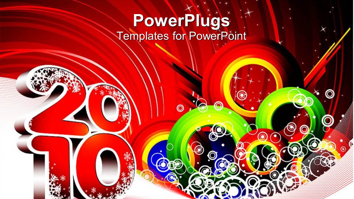 New Year Decoration with Snow Flakes and Reflection in Background 