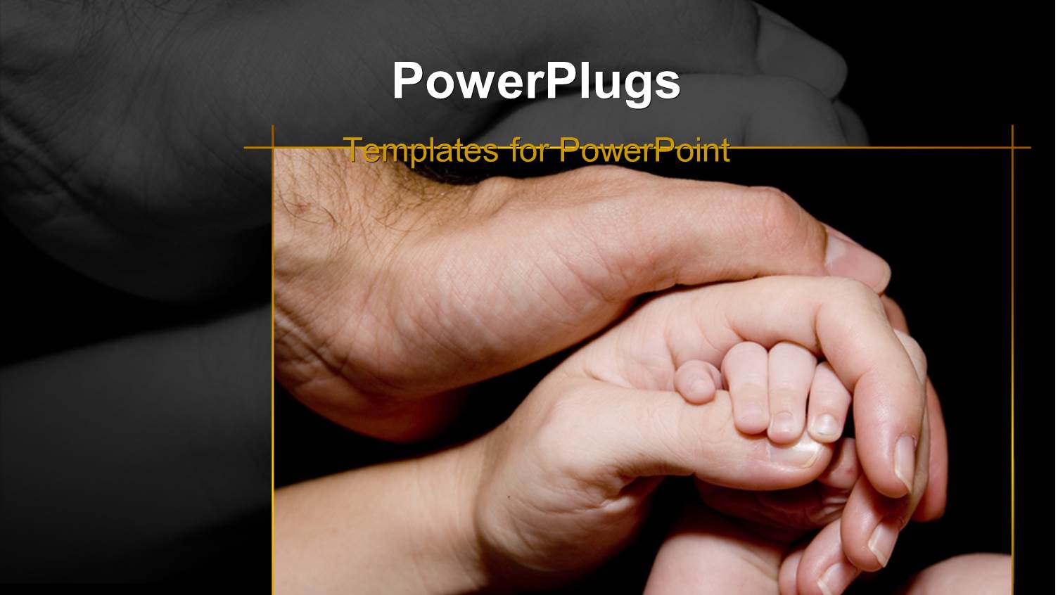 Newborn Baby Hand is Held with Love and Care by his Mother and Father, Black Color