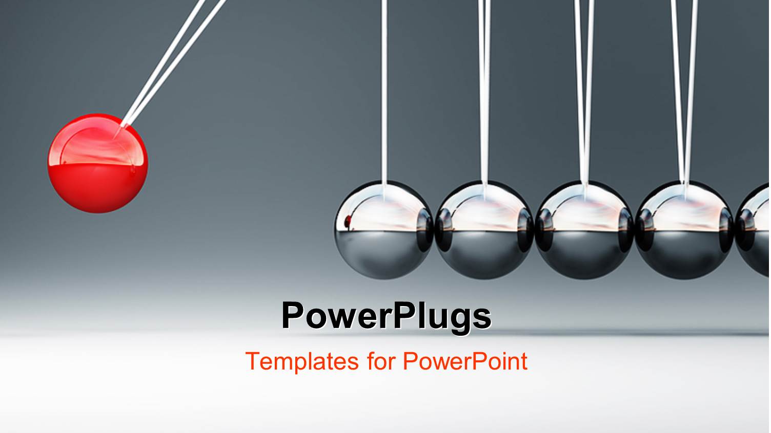 Newton Cradle with One Red Ball at End