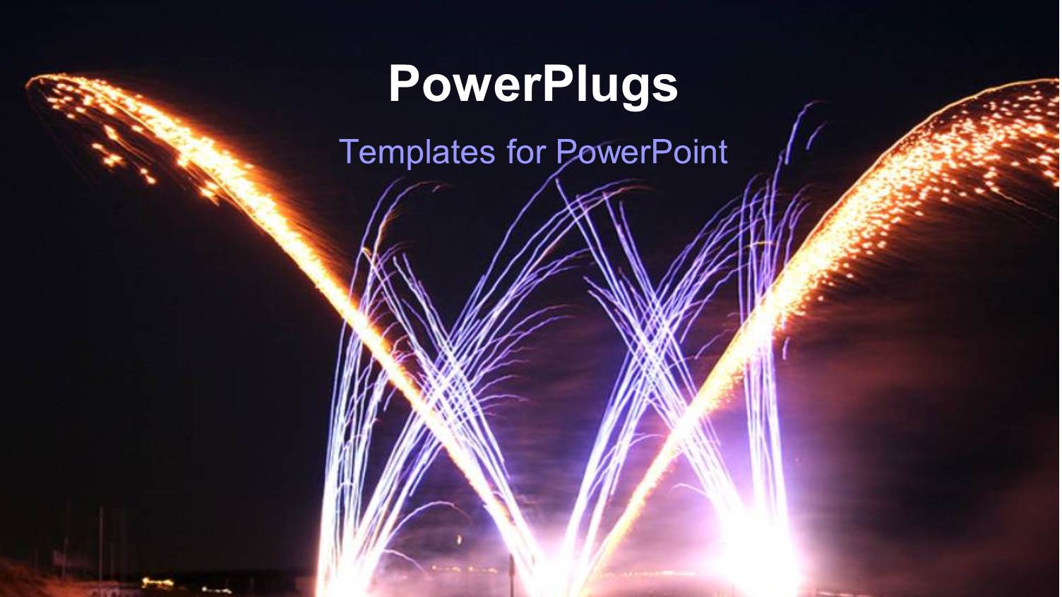 Night Time View of Lots of Sparking Celebration Fireworks