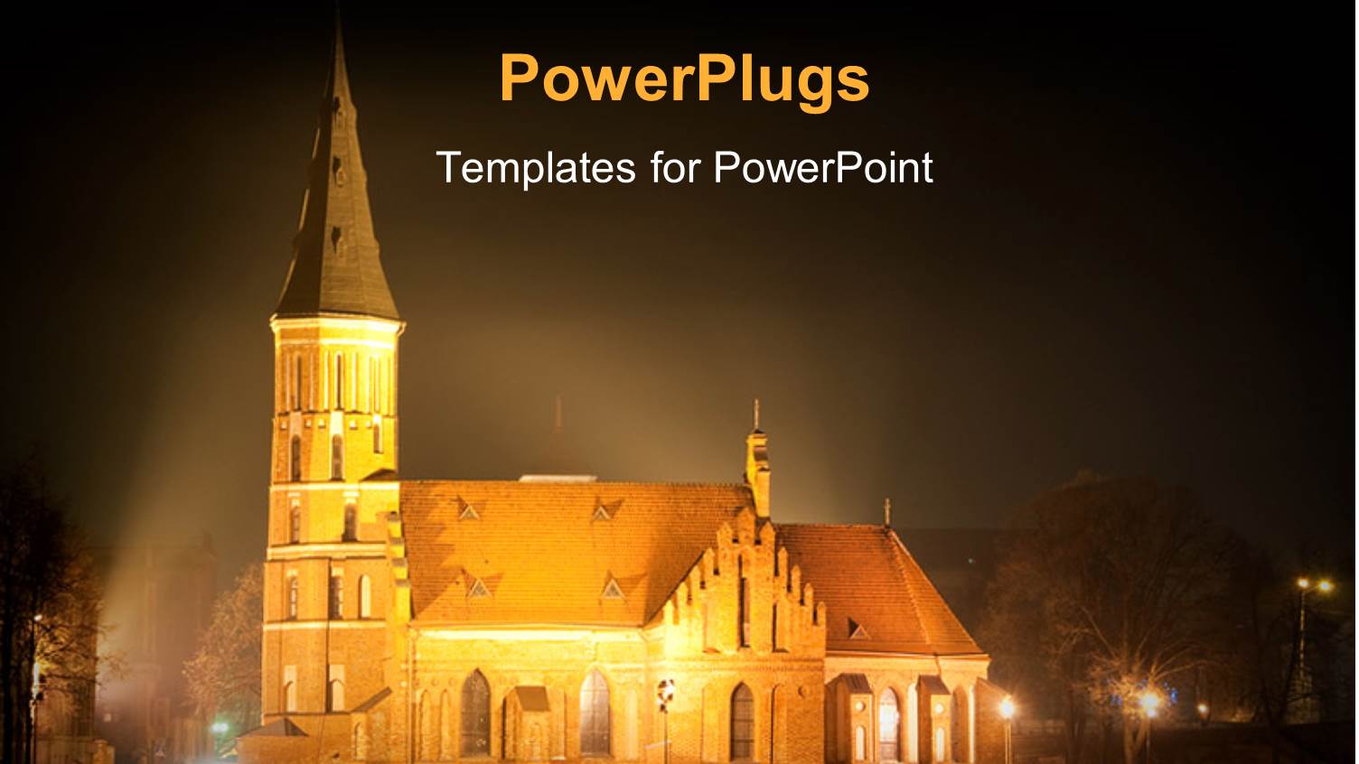 Night View of Bright Lights Lit Around a Church