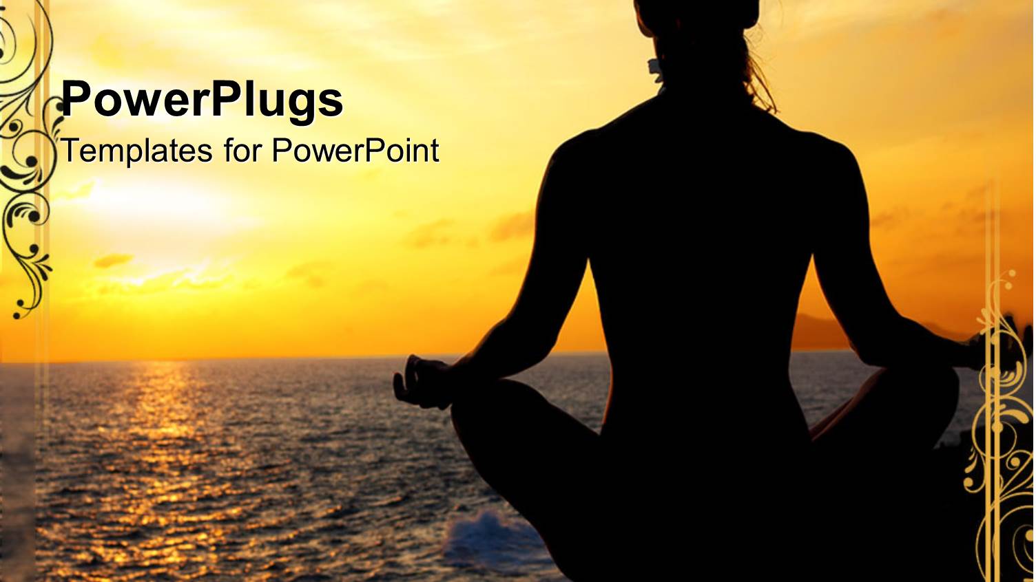 Night View of a Lady Sitting Cross Legged Meditating