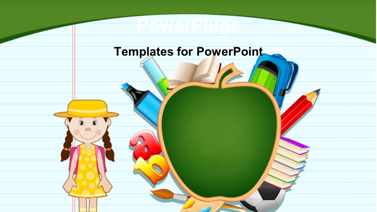 Notepad with Artwork of Green Apple, Letters and Cute Kid