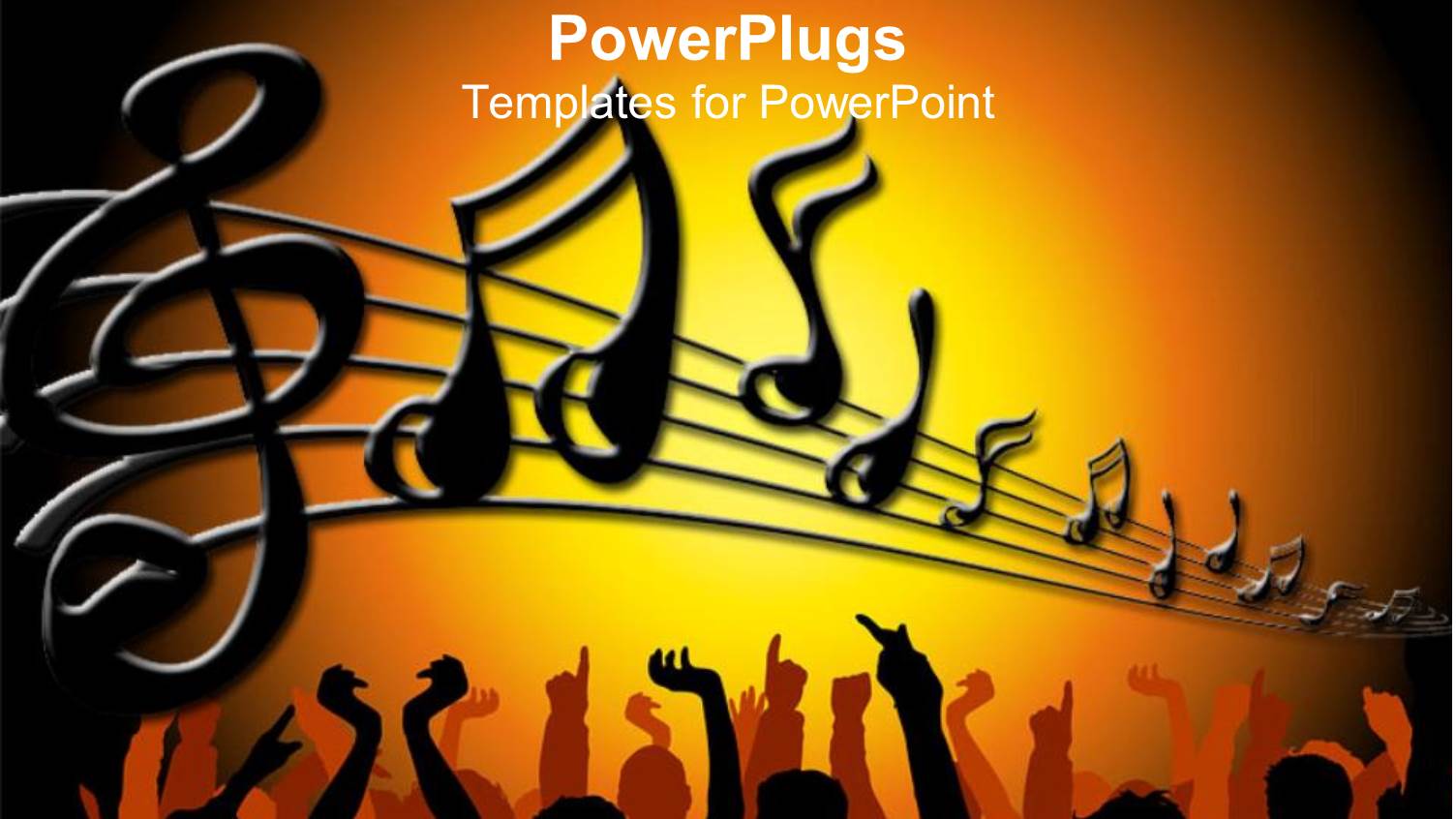 the Notes of Music Over the Group of Dancing People