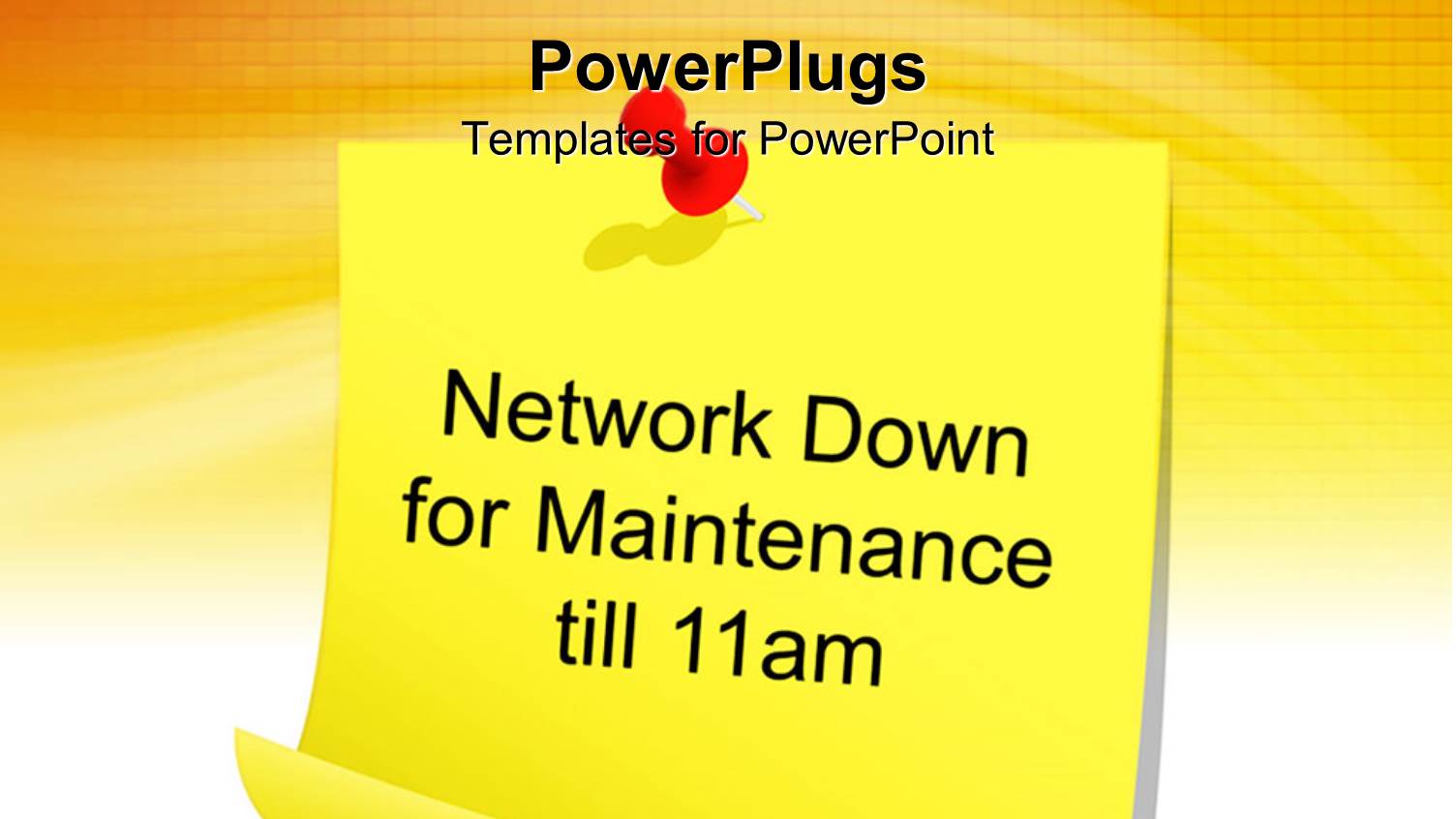 a Notice of Network Being Down for a while