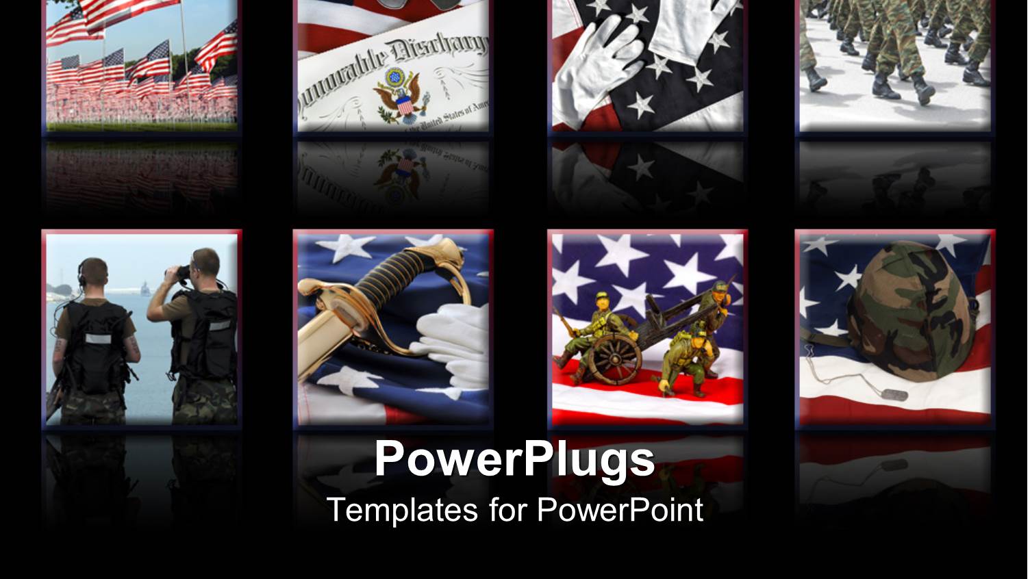 a Number of American Soldiers with Black Background