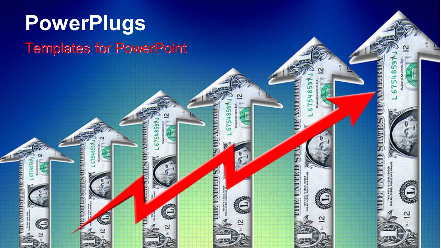 a Number of Arrows in Dollar Form with Bluish Background