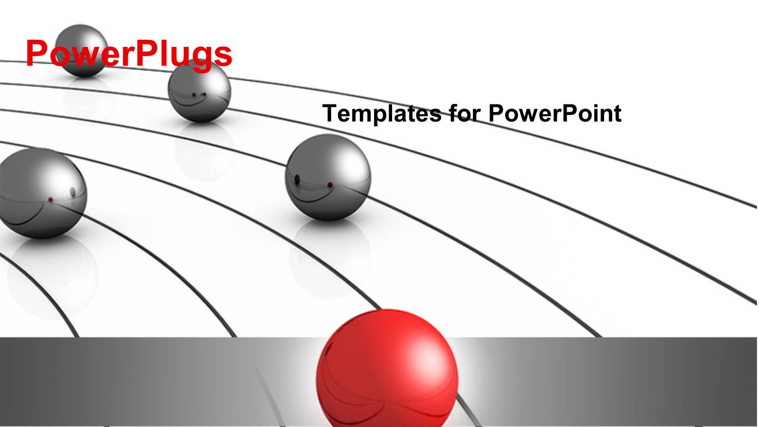 a Number of Balls Being Lead by a Red One and Place for Text