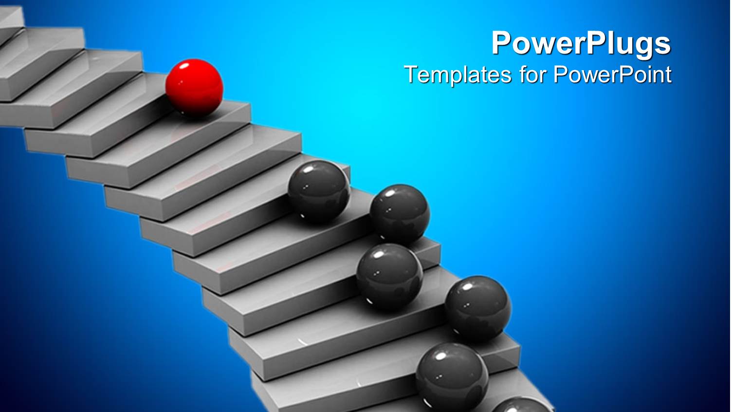 a Number of Black Balls with a Red Ball in Front