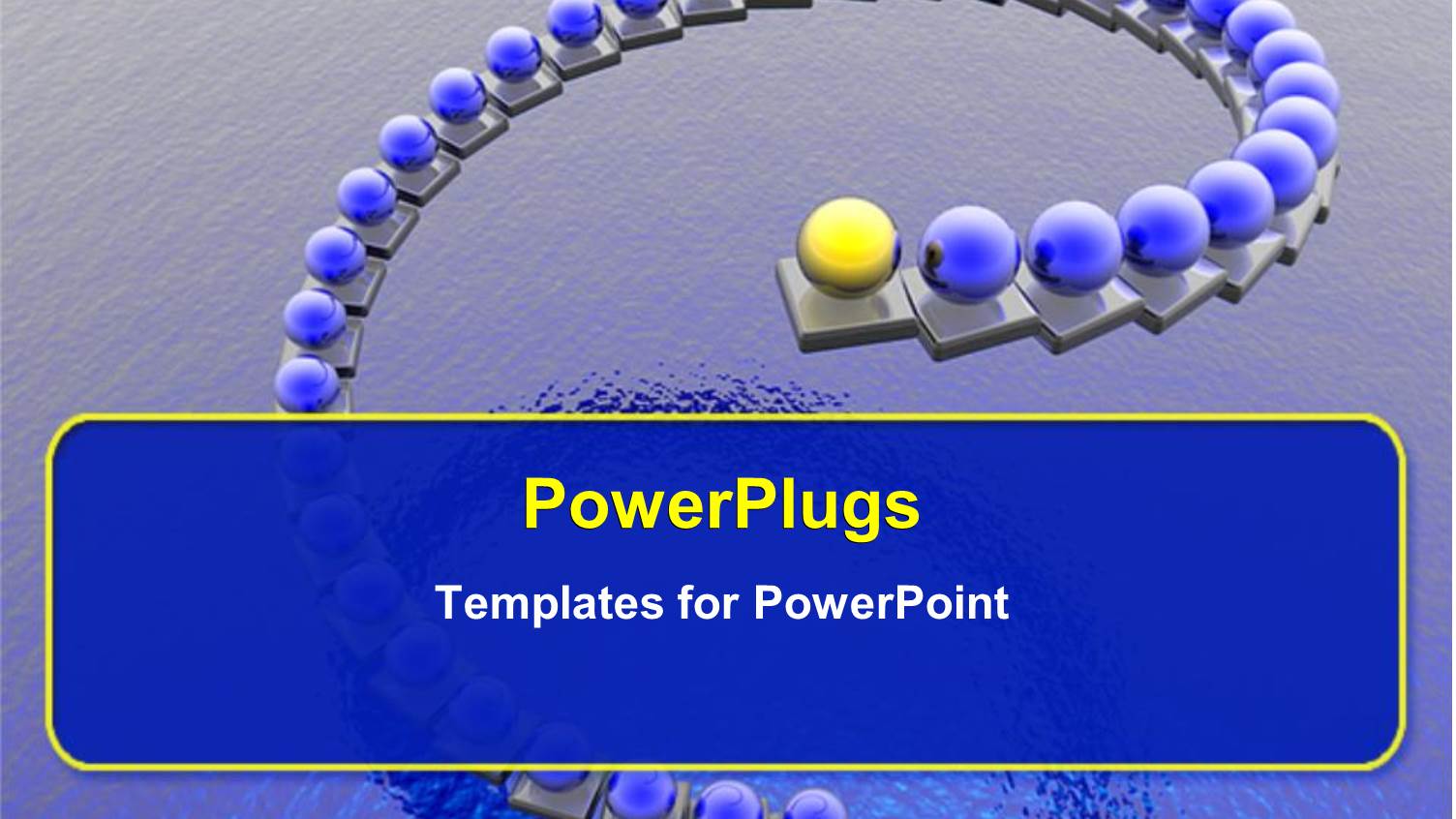 a Number of Blue Balls with a Yellow Ball in Front