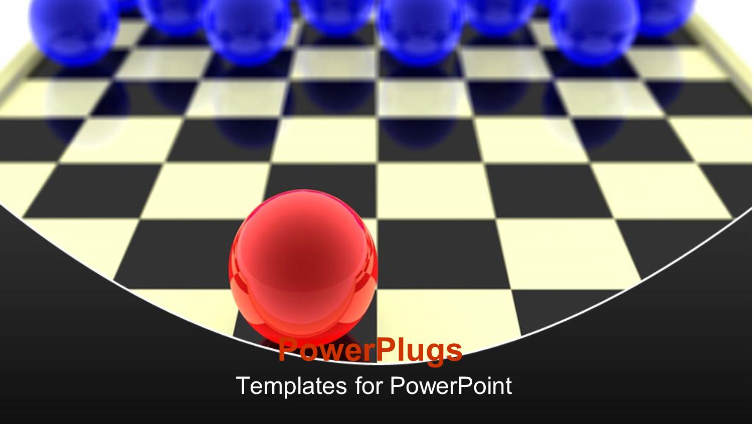 a Number of Bluish Balls with a Red One Against Each other