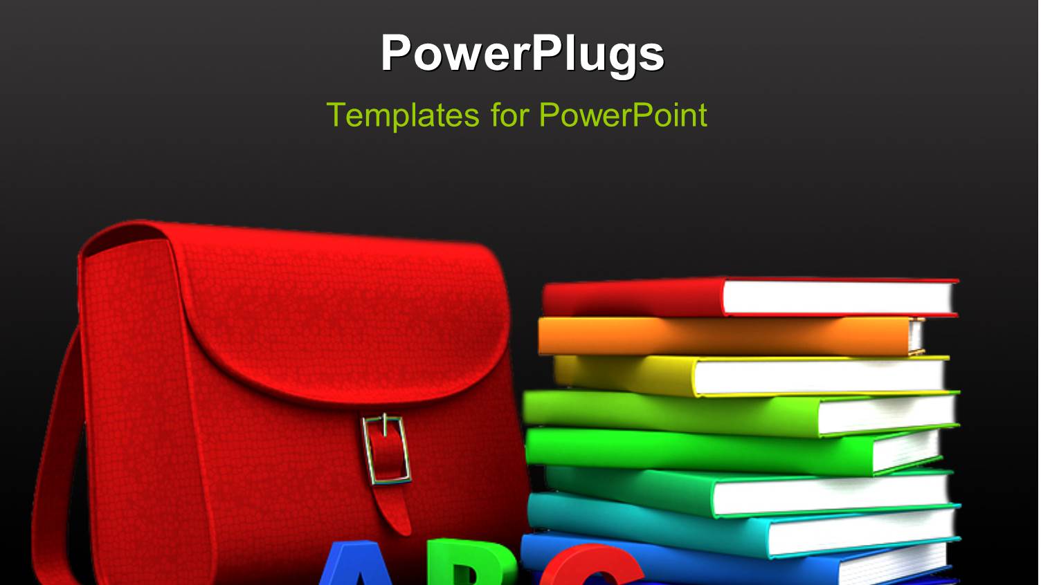 a Number of Books with a Bag and Alphabets in Front