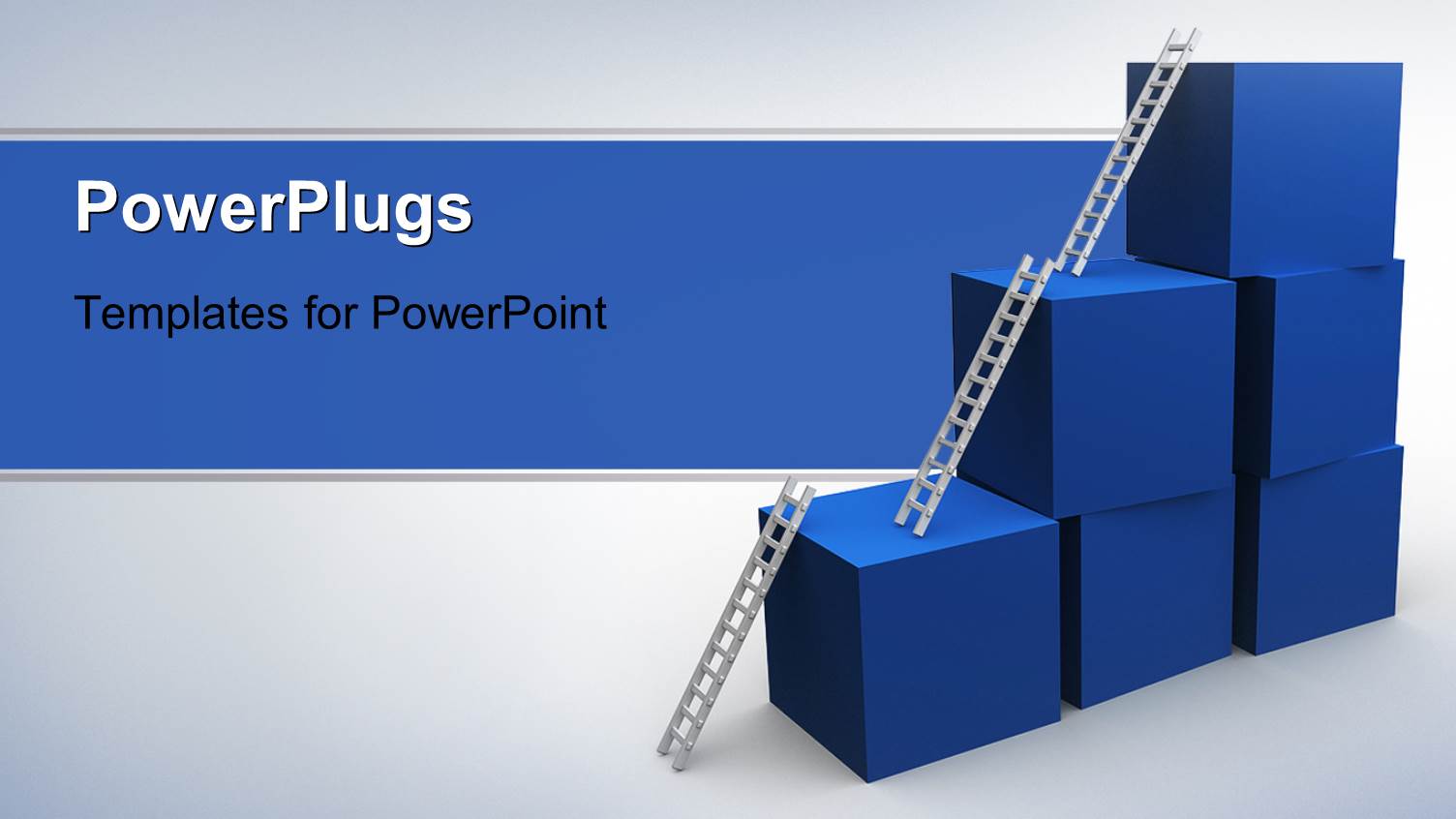 a Number of Boxes Along with Stairs with Blue and Grey Background